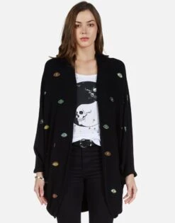 Isla Bead Eyes -Lauren Moshi Shop 1058 BGR 12654 BLK color bead eyes cardigan wrap lauren moshi 01