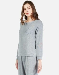 Brenna Color Star Embroidery -Lauren Moshi Shop 1102 HAC 1E49 HEG star outline embroidered pullover lauren moshi 02