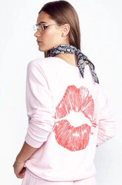 X Exclusive X Love Lip Pullover -Lauren Moshi Shop 1102 HAC 22221 TPNK back