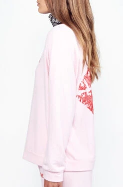 X Exclusive X Love Lip Pullover -Lauren Moshi Shop 1102 HAC 22221 TPNK side