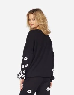 Lee White Foil Scattered Lips -Lauren Moshi Shop 1341 FTL 34658 BLK 04