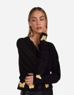 Camas Gold Butterfly Patches -Lauren Moshi Shop 1555 FTL 3P260 BLK 02