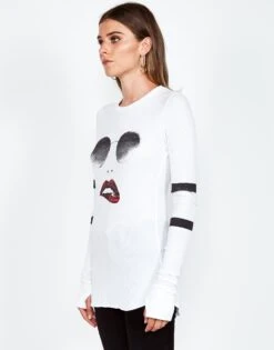 McKinley Pierced Biting Lip Face 12 McKinley Pierced Biting Lip Face -Lauren Moshi Shop 2158 THR 12290 WHT 05