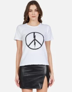 Croft Peace Lightning -Lauren Moshi Shop 2213 CTT 12796 WHT peace lightning tee lauren moshi 01