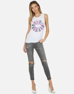 Ashlin Rainbow Ray Lip Tank -Lauren Moshi Shop 2245 VCT 13636 WHT 01