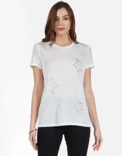 Marina Color Star Embroidery -Lauren Moshi Shop 2262 VHJ 1E48 MILK color star embroidery tee lauren moshi 01