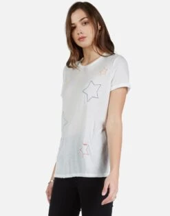 Marina Color Star Embroidery -Lauren Moshi Shop 2262 VHJ 1E48 MILK color star embroidery tee lauren moshi 02