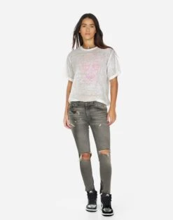 Linnea Pink Peace Love Skull -Lauren Moshi Shop 2360 PCJ BO 14804 WHTBUR 03