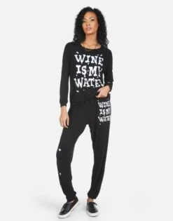 Tanzy Wine Is My Water 14 Tanzy Wine Is My Water -Lauren Moshi Shop 4031 HAC 14162 BLK 06