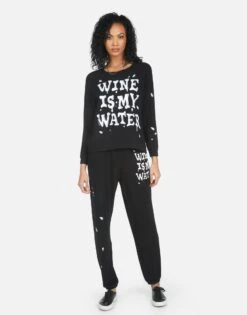 Tanzy Wine Is My Water 20 Tanzy Wine Is My Water -Lauren Moshi Shop 4031 HAC 14162 BLK 07