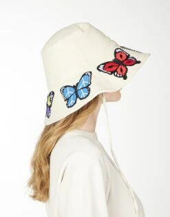 Adina Bucket Hat W/ Butterfly Patches -Lauren Moshi Shop 9138 CNSC 3P224 NTL 01