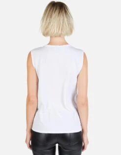 Kel Cracked Lightning Bolt -Lauren Moshi Shop Lauren Moshi Cracked Lightning Womens Tank White 2190 TNC 12922 WHT 04