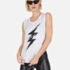 Kel Cracked Lightning Bolt 1 Kel Cracked Lightning Bolt -Lauren Moshi Shop Lauren Moshi Cracked Lightning Womens Tank White 2190 TNC 12922 WHT 06