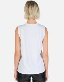 Kel Cracked Lightning Bolt -Lauren Moshi Shop Lauren Moshi Cracked Lightning Womens Tank White 2190 TNC 12922 WHT 07