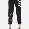 Alana Lightning Bolt Star -Lauren Moshi Shop Lauren Moshi Lightning Bolt Star Stripes Sweatpant Black 4035 MSF 32997 BLK 01