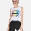 Peyton Rainbow Smudge Lip -Lauren Moshi Shop Lauren Moshi Rainbow Smudge Lip Tank 2237 VCT 12945 WHT 05