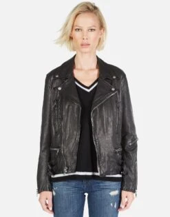 Posey Skeleton Hand Heart -Lauren Moshi Shop Lauren Moshi Skeleton Hand Heart Leather Jacket 1322 LTR 2P110 BLK 01