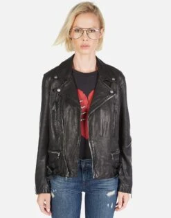 Posey Skeleton Hand Heart -Lauren Moshi Shop Lauren Moshi Skeleton Hand Heart Leather Jacket 1322 LTR 2P110 BLK 04