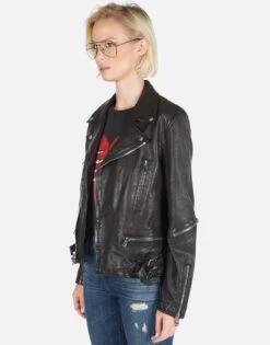 Posey Skeleton Hand Heart -Lauren Moshi Shop Lauren Moshi Skeleton Hand Heart Leather Jacket 1322 LTR 2P110 BLK 05