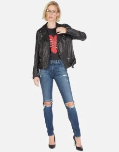 Posey Skeleton Hand Heart -Lauren Moshi Shop Lauren Moshi Skeleton Hand Heart Leather Jacket 1322 LTR 2P110 BLK 08