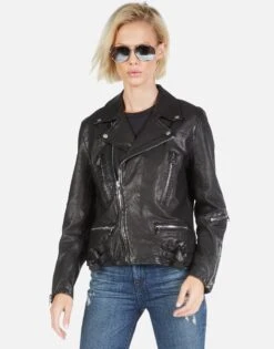 Posey Skeleton Hand Heart -Lauren Moshi Shop Lauren Moshi Skeleton Hand Heart Leather Jacket 1322 LTR 2P110 BLK 10