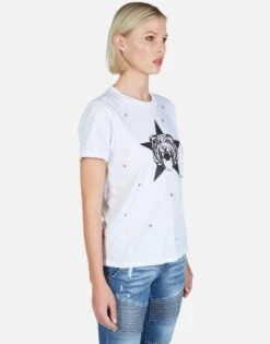 Croft Star Tiger -Lauren Moshi Shop Lauren Moshi Star Tiger Vintage SS Tee w Star Studs 2213 CTT 12958 WHT 04