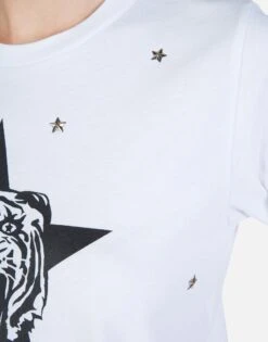 Croft Star Tiger -Lauren Moshi Shop Lauren Moshi Star Tiger Vintage SS Tee w Star Studs 2213 CTT 12958 WHT 05