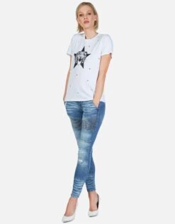 Croft Star Tiger -Lauren Moshi Shop Lauren Moshi Star Tiger Vintage SS Tee w Star Studs 2213 CTT 12958 WHT 06