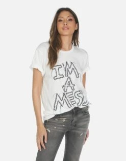 Wolf I'm A Mess -Lauren Moshi Shop M 2186 TNC 1E120 MLK 07
