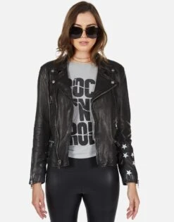 Posey Cracked RnR Spray -Lauren Moshi Shop cracked rock n roll leather moto jacked 1322 LTR 22843 BLK 07