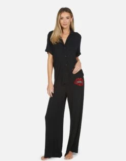 Waverly X Crystal Biting Lip -Lauren Moshi Shop lauren moshi X crystal biting lip pajama set 9116 MMS 23708 B BLK 01