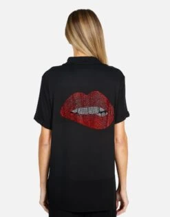 Waverly X Crystal Biting Lip -Lauren Moshi Shop lauren moshi X crystal biting lip pajama set 9116 MMS 23708 B BLK 06