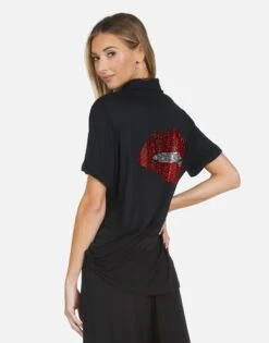 Waverly X Crystal Biting Lip -Lauren Moshi Shop lauren moshi X crystal biting lip pajama set 9116 MMS 23708 B BLK 07