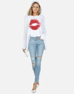 Wilma X Spray Kiss -Lauren Moshi Shop lauren moshi X spray kiss pullover hoodie 1092 HAC X13503F WHT 02