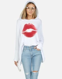 Wilma X Spray Kiss -Lauren Moshi Shop lauren moshi X spray kiss pullover hoodie 1092 HAC X13503F WHT 03
