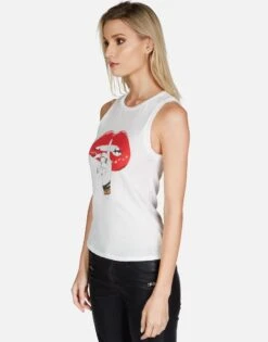Ashlin XO Shh Lip -Lauren Moshi Shop lauren moshi XO shh lip tank tee 2245 VCT 13116 MLK 02