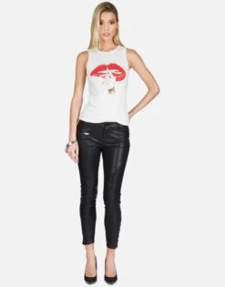 Ashlin XO Shh Lip -Lauren Moshi Shop lauren moshi XO shh lip tank tee 2245 VCT 13116 MLK 04