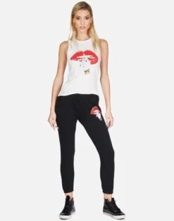 Ashlin XO Shh Lip -Lauren Moshi Shop lauren moshi XO shh lip tank tee 2245 VCT 13116 MLK 06