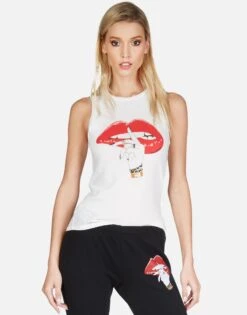 Ashlin XO Shh Lip -Lauren Moshi Shop lauren moshi XO shh lip tank tee 2245 VCT 13116 MLK 07