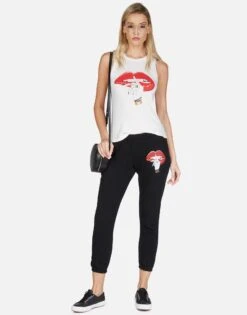 Ashlin XO Shh Lip -Lauren Moshi Shop lauren moshi XO shh lip tank tee 2245 VCT 13116 MLK 09