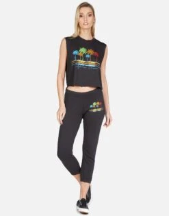 Alana Cali Dreaming -Lauren Moshi Shop lauren moshi cali dreaming crop sweatpant 4035 CSA 13095 ONYX 07