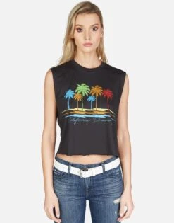 GiGi Cali Dreaming -Lauren Moshi Shop lauren moshi cali dreaming crop tank 2292 CTT 13093 ONYX 01