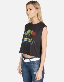 GiGi Cali Dreaming -Lauren Moshi Shop lauren moshi cali dreaming crop tank 2292 CTT 13093 ONYX 02