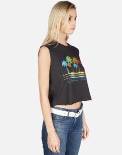 GiGi Cali Dreaming -Lauren Moshi Shop lauren moshi cali dreaming crop tank 2292 CTT 13093 ONYX 03