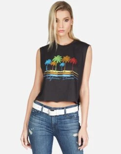 GiGi Cali Dreaming -Lauren Moshi Shop lauren moshi cali dreaming crop tank 2292 CTT 13093 ONYX 05