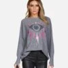 Ladona Electric Evil Eye -Lauren Moshi Shop lauren moshi crystal electric evil cashmere sweater 1209 CSM 13194E89 CHA 03