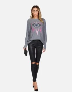 Ladona Electric Evil Eye -Lauren Moshi Shop lauren moshi crystal electric evil cashmere sweater 1209 CSM 13194E89 CHA 04
