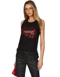 Peyton Crystal Biting Lip -Lauren Moshi Shop lauren moshi crystal lip tank tee 2237 VCT 13056 BLK 04