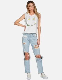 Kel Daisy Happyface -Lauren Moshi Shop lauren moshi daisy happyface scoop neck muscle tank 2190 TNCH 13195 MLK 03