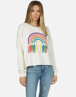 Lee Dream Rainbow -Lauren Moshi Shop lauren moshi dream in color rainbow crop tee 1341 CCF 13487 IVLC 01